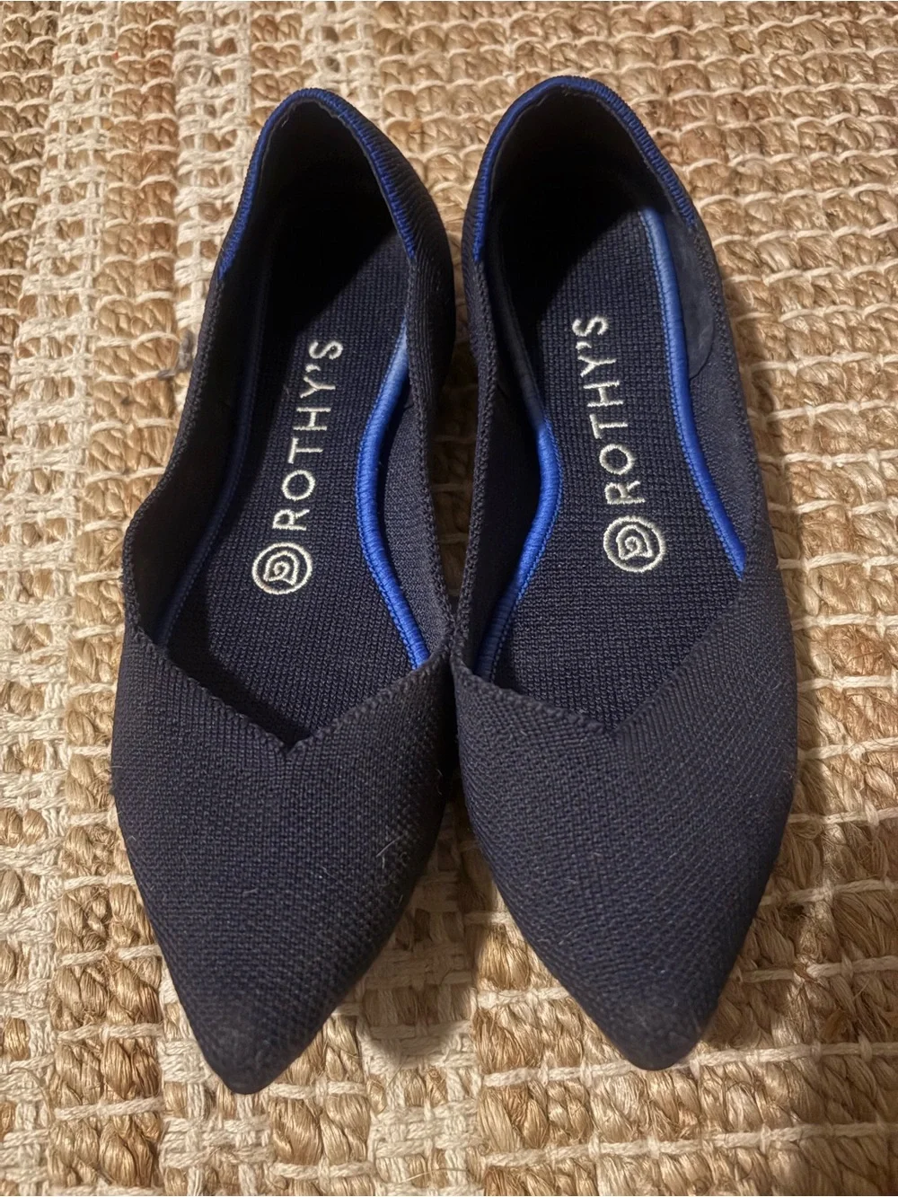 Rothy’s The Point Navy Blue Pointed Toe Flats - Size 7